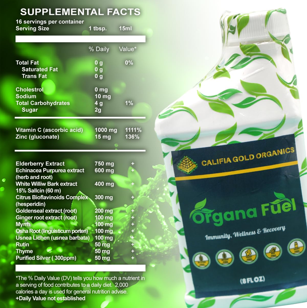 Organa Fuel 30-Day Supply: Advanced Liquid Immune Support Supplement, Supports Cellular, Gut & Organ Health, Vitamins, Minerals, Superfoods, Antioxidant. for Adults & Kids 12+ - 8 fl oz (Pack of 1) - dailyvitalstore