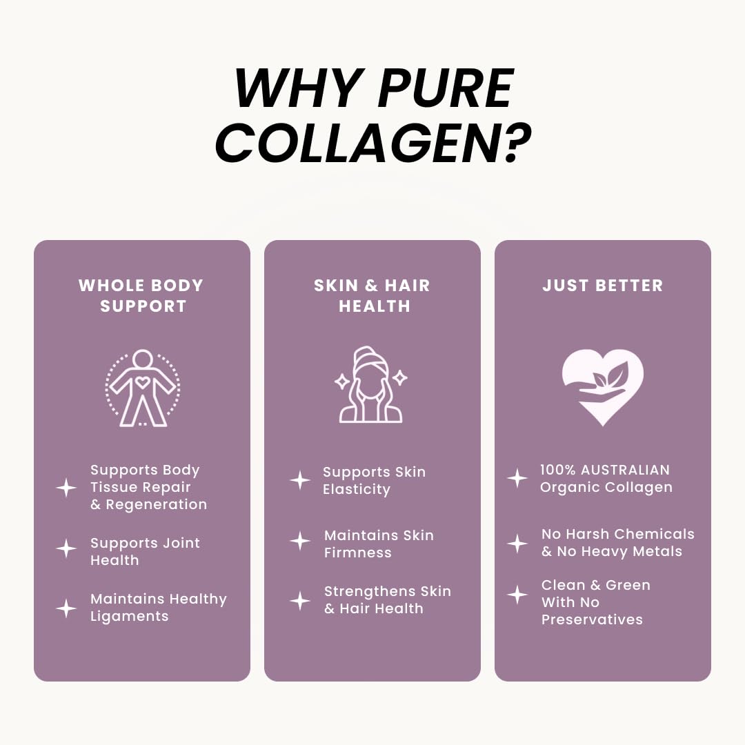 Organic Collagen Australia Pure Collagen & Liver Capsules – Muscle Strength & Vitality with Hydrolyzed Collagen, Grass-Fed Liver, and Vitamin B12 – 120 Capsules - dailyvitalstore