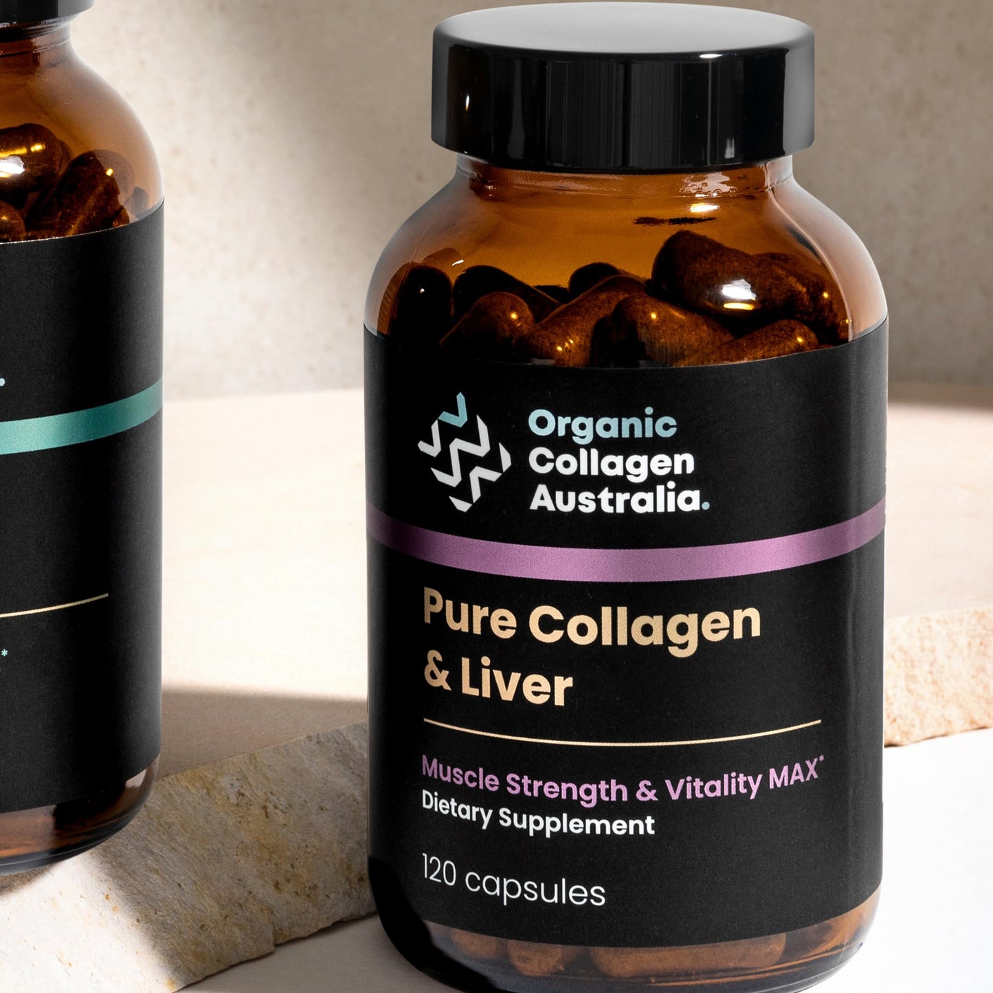 Organic Collagen Australia Pure Collagen & Liver Capsules – Muscle Strength & Vitality with Hydrolyzed Collagen, Grass-Fed Liver, and Vitamin B12 – 120 Capsules - dailyvitalstore