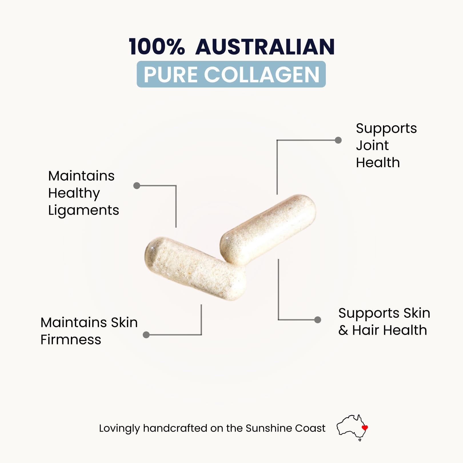 Organic Collagen Australia Pure Hydrolyzed Collagen Capsules – Bioavailable for Skin Elasticity, Hair Health, and Joint Support – Grass-Fed, Pasture-Raised, Paleo & Keto Friendly (120 Caps) - dailyvitalstore