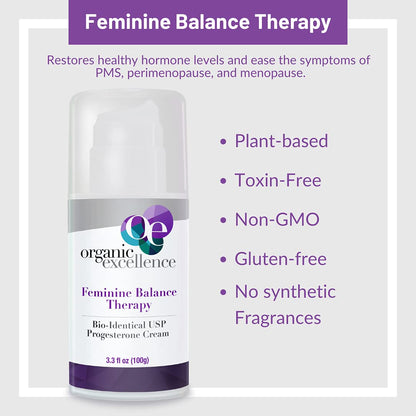 Organic Excellence Feminine Balance Wild Yam & Botanical Cream – Natural Women’s Cream for Everyday Balance – 3.3 fl oz - dailyvitalstore