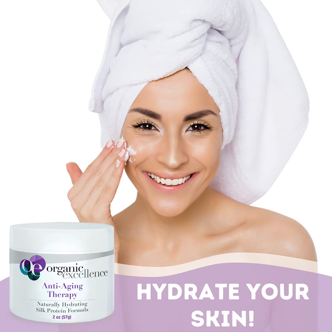 Organic Excellence Organic Moisturizer Face Cream, All Natural Face Moisturizer with Silk Protein to Hydrate, Nourish Protect Skin and Promote Collagen Production Non-Toxic & Fragrance-Free 2 oz - dailyvitalstore