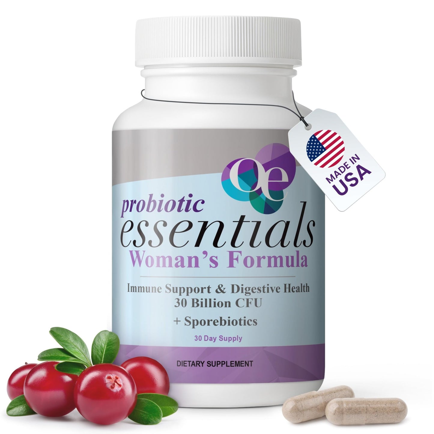 Organic Excellence Probiotics for Women – 30 Billion CFU 18 Strains Prebiotics & Sporebiotics – Gut, Vaginal, Digestive, Immune & Urinary Tract Support – 30 Capsules - dailyvitalstore