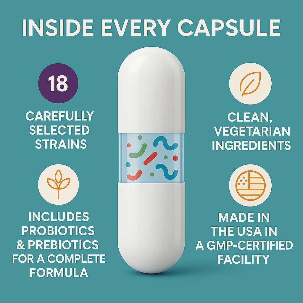 Organic Excellence Probiotics for Women – 30 Billion CFU 18 Strains Prebiotics & Sporebiotics – Gut, Vaginal, Digestive, Immune & Urinary Tract Support – 30 Capsules - dailyvitalstore
