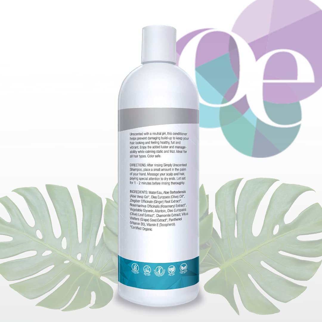 Organic Excellence Sulfate Free Conditioner - Fragrance, Gluten, Paraben Free, Color Safe. Organic Herb Extracts and Oils, Natural Hair Care for the Whole Family, 16 fl ounces (473 ml) - dailyvitalstore
