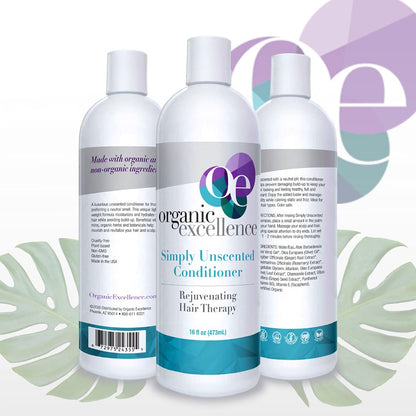 Organic Excellence Sulfate Free Conditioner - Fragrance, Gluten, Paraben Free, Color Safe. Organic Herb Extracts and Oils, Natural Hair Care for the Whole Family, 16 fl ounces (473 ml) - dailyvitalstore