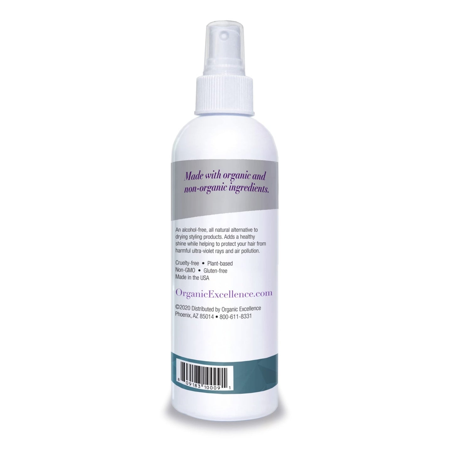 Organic Excellence Wild Mint Styling Spray, Alcohol-Free, pH Neutral, 8 Ounce - dailyvitalstore