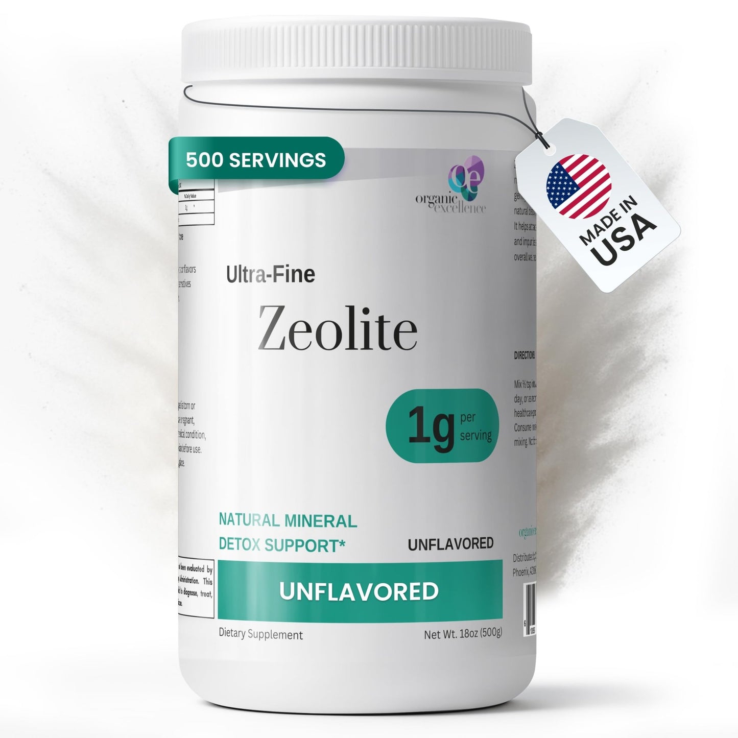 Organic Excellence Zeolite Clinoptilolite Powder – Pure Micronized Mineral Supplement – Supports Gut Health, Cleansing Support & Internal Balance – Non-GMO, Vegan – 500 Servings - dailyvitalstore