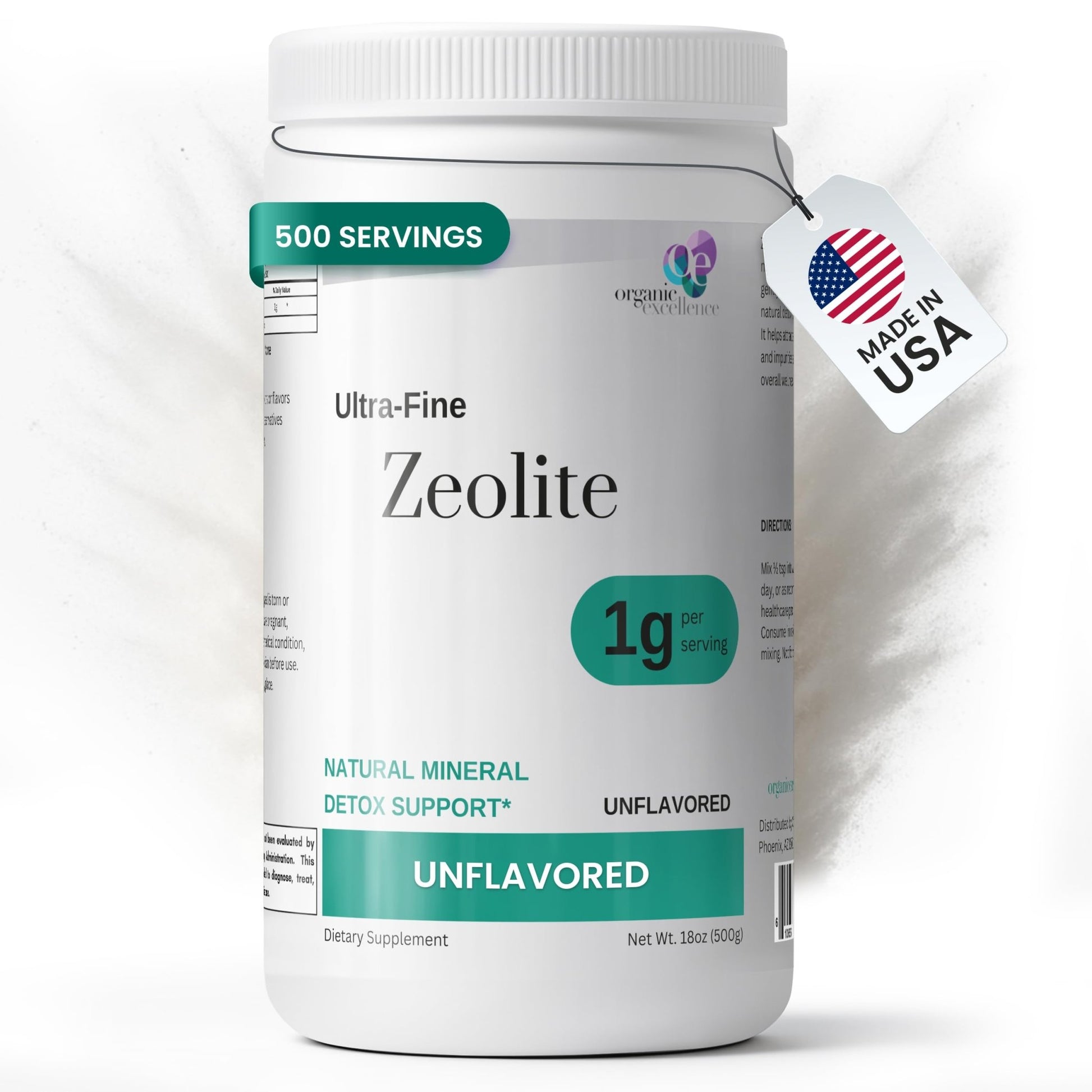 Organic Excellence Zeolite Clinoptilolite Powder – Pure Micronized Mineral Supplement – Supports Gut Health, Cleansing Support & Internal Balance – Non-GMO, Vegan – 500 Servings - dailyvitalstore