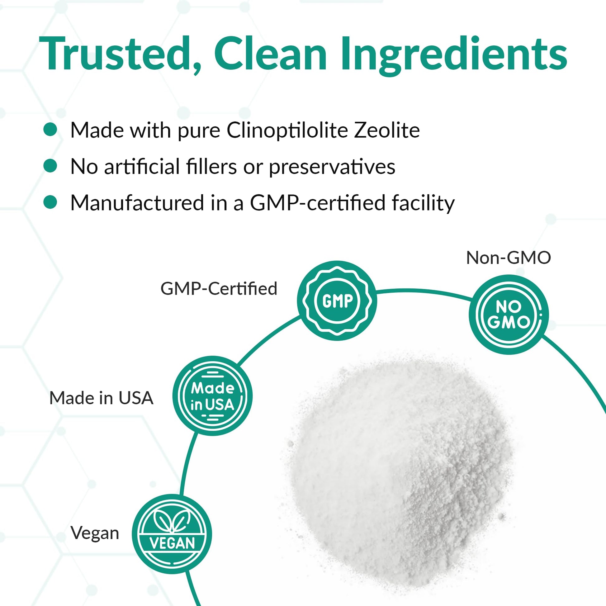Organic Excellence Zeolite Clinoptilolite Powder – Pure Micronized Mineral Supplement – Supports Gut Health, Cleansing Support & Internal Balance – Non-GMO, Vegan – 500 Servings - dailyvitalstore