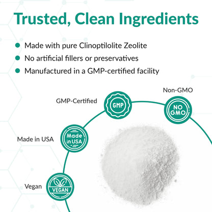 Organic Excellence Zeolite Clinoptilolite Powder – Pure Micronized Mineral Supplement – Supports Gut Health, Cleansing Support & Internal Balance – Non-GMO, Vegan – 500 Servings - dailyvitalstore