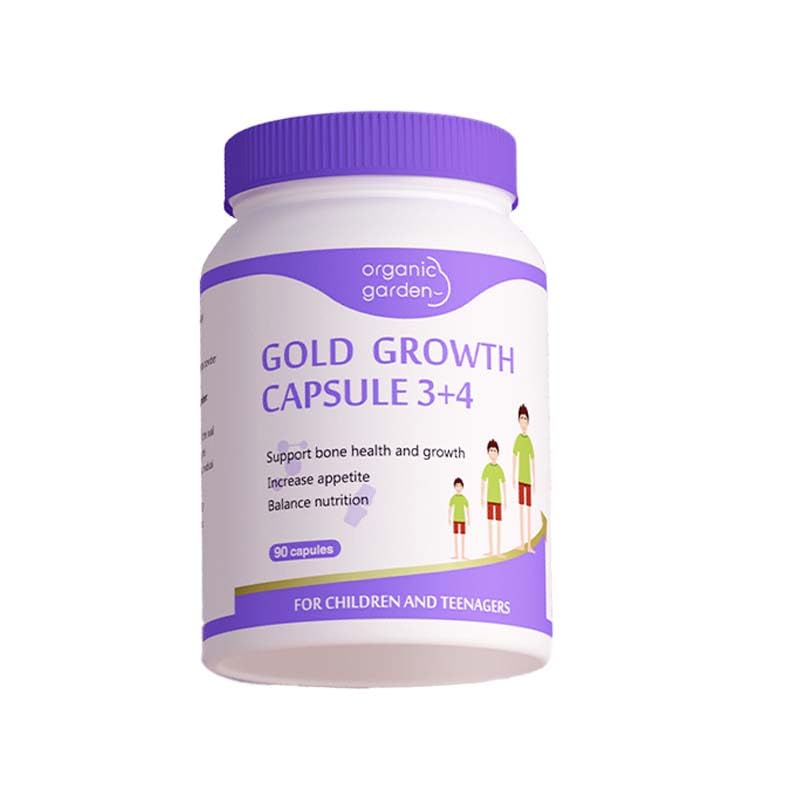 Organic Garden Natural Height Support Supplement for Teens & Young Adults - Bone Health & Growth Aid with L-Lysine, Red Algae Calcium, 19 Nutrients - 90 Capsules - dailyvitalstore