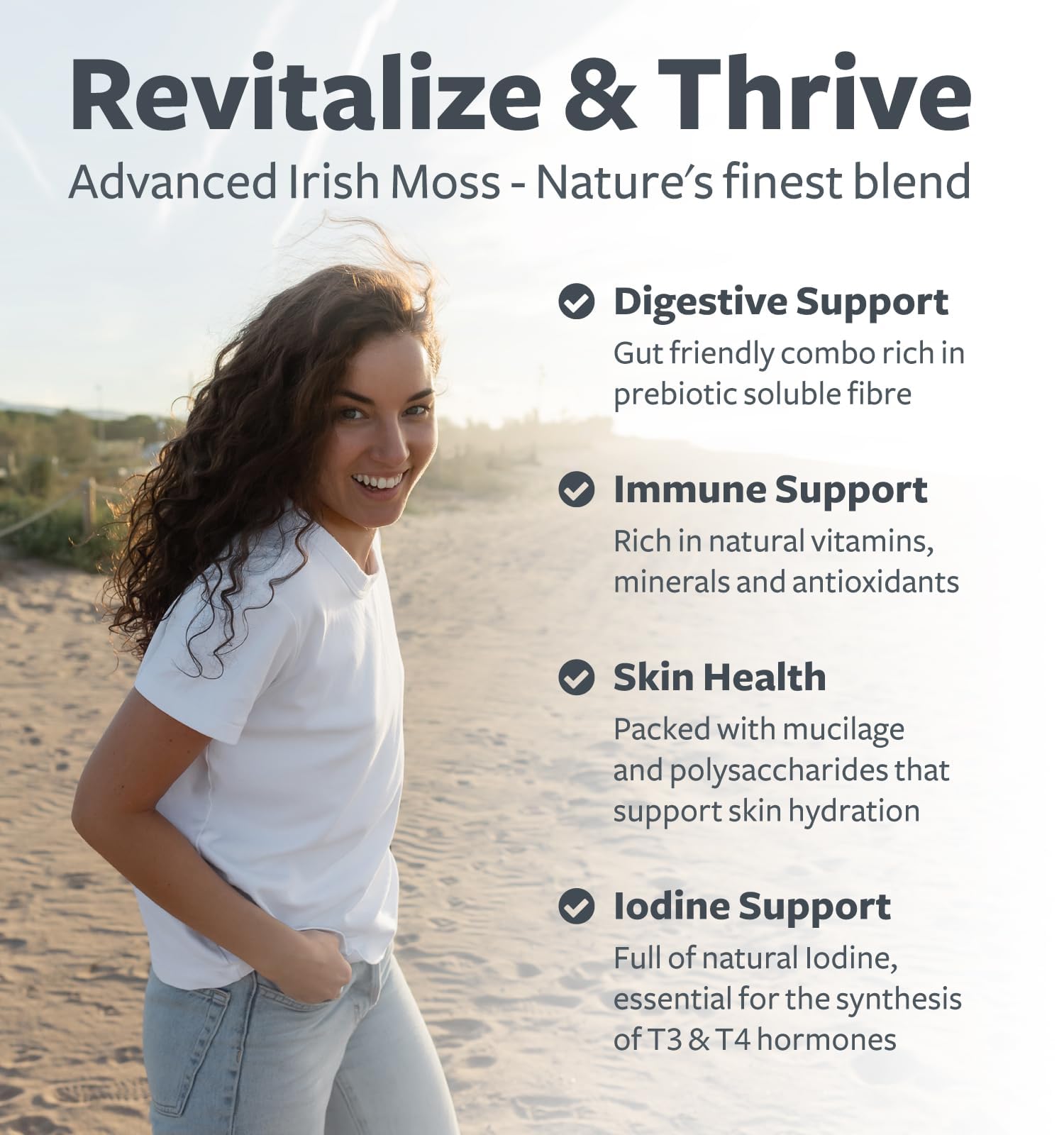 Organic Irish Sea Moss Capsules - Organic Sea Moss Capsules with Bladderwrack Burdock Root and Black Pepper Extract for Enhanced Absorption - Vegan Non-GMO & Made in the USA (1 Month Supply) - dailyvitalstore