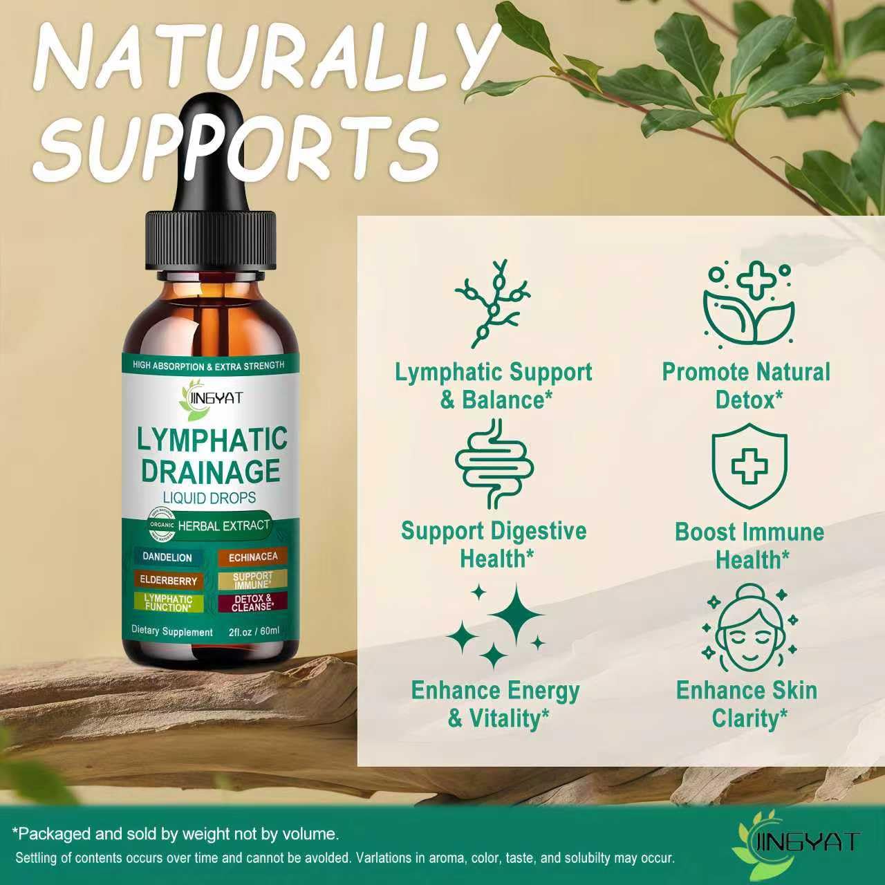 Organic Lymphatic Drainage Drops | 17-in-1 Lymphatic Drainage Supplement | Echinacea,Elderberry,Dandelion | High Absorption Liposomal Lymphatic Drainage for Immune Support,Lymph Cleanse&Detox,2 fl oz - dailyvitalstore