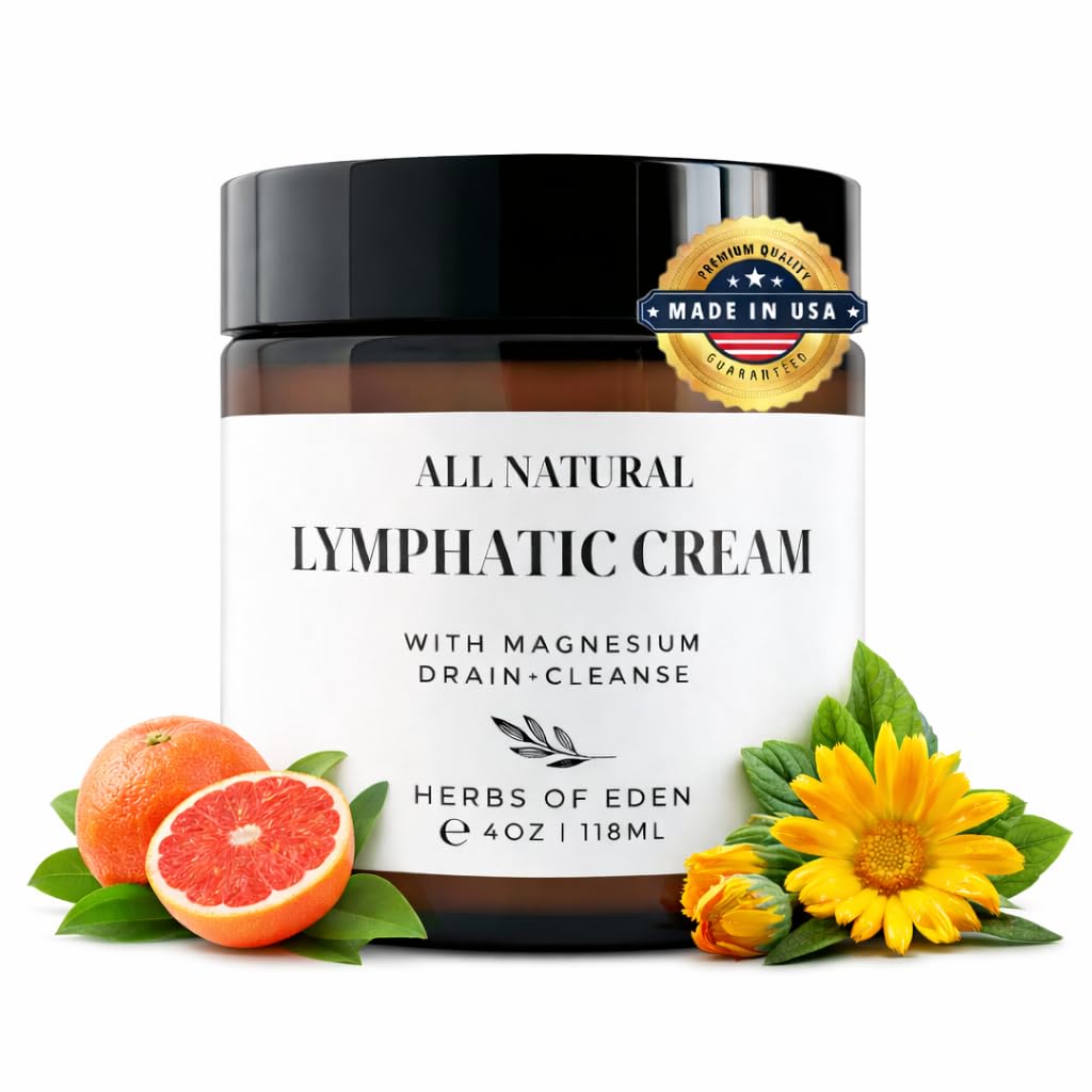 Organic Lymphatic Massage Cream with Magnesium – Natural Topical Cream | Stimulate Lymph Fluid | Family Owned, Made in USA - dailyvitalstore
