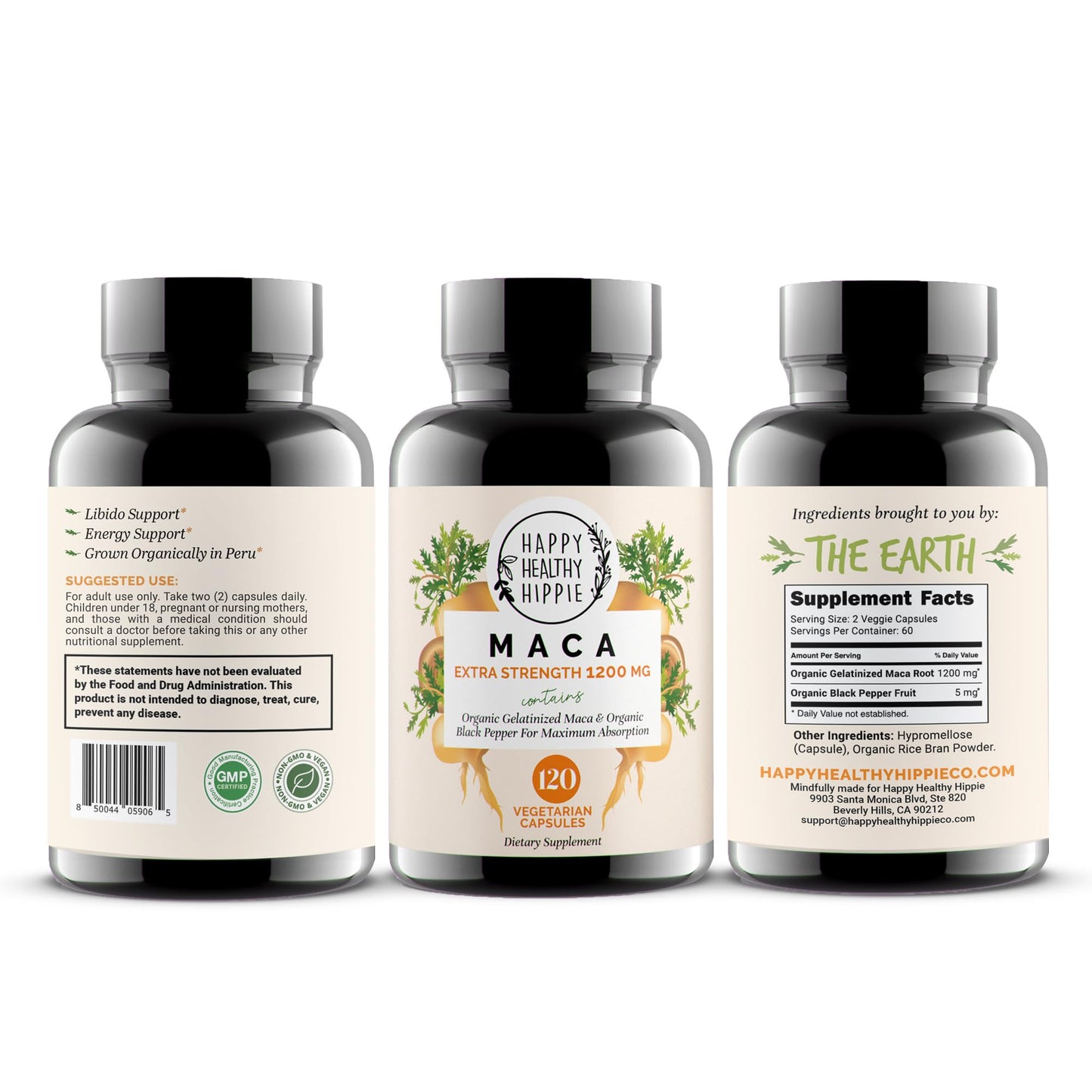 Organic Maca Root Capsules 1200 mg – Libido Booster for Women Fast Acting & Potent | Female Maca Supplement | Energy Pills from Peru | Includes Black Pepper for High Absorption | Vegan, 120 Ct - dailyvitalstore