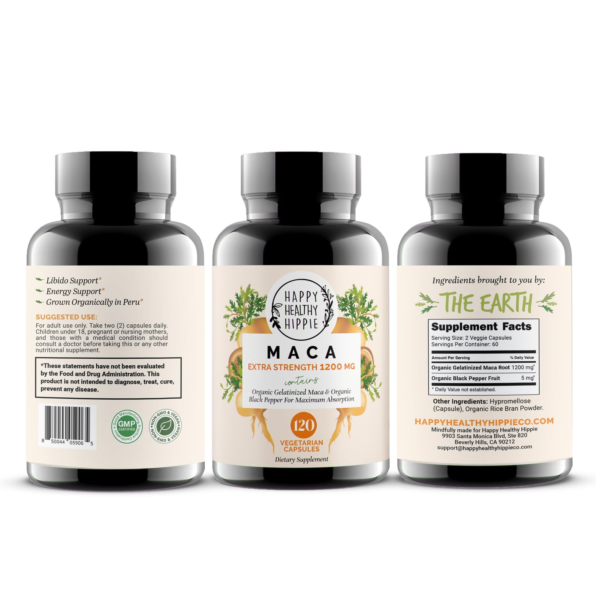 Organic Maca Root Capsules 1200 mg – Libido Booster for Women Fast Acting & Potent | Female Maca Supplement | Energy Pills from Peru | Includes Black Pepper for High Absorption | Vegan, 120 Ct - dailyvitalstore