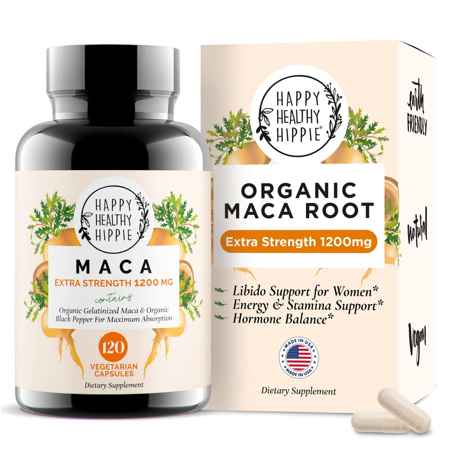 Organic Maca Root Capsules 1200 mg – Libido Booster for Women Fast Acting & Potent | Female Maca Supplement | Energy Pills from Peru | Includes Black Pepper for High Absorption | Vegan, 120 Ct - dailyvitalstore