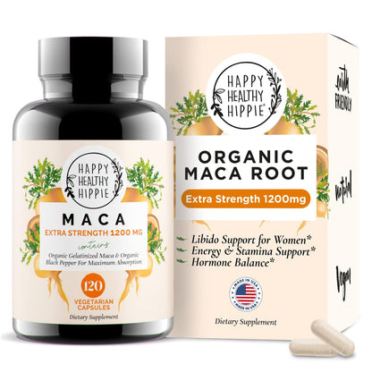 Organic Maca Root Capsules 1200 mg – Libido Booster for Women Fast Acting & Potent | Female Maca Supplement | Energy Pills from Peru | Includes Black Pepper for High Absorption | Vegan, 120 Ct - dailyvitalstore