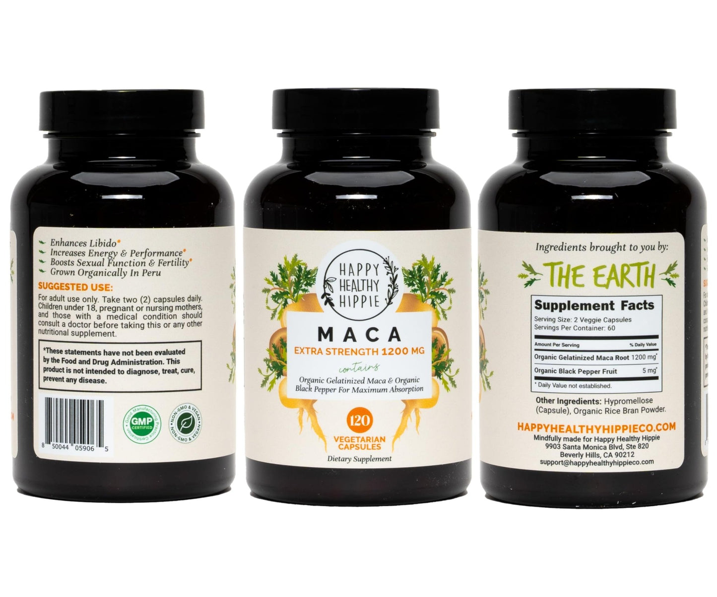 Organic Maca Root Capsules 1200 mg – Libido Booster for Women Fast Acting & Potent | Female Maca Supplement | Energy Pills from Peru | Includes Black Pepper for High Absorption | Vegan, 120 Ct - dailyvitalstore
