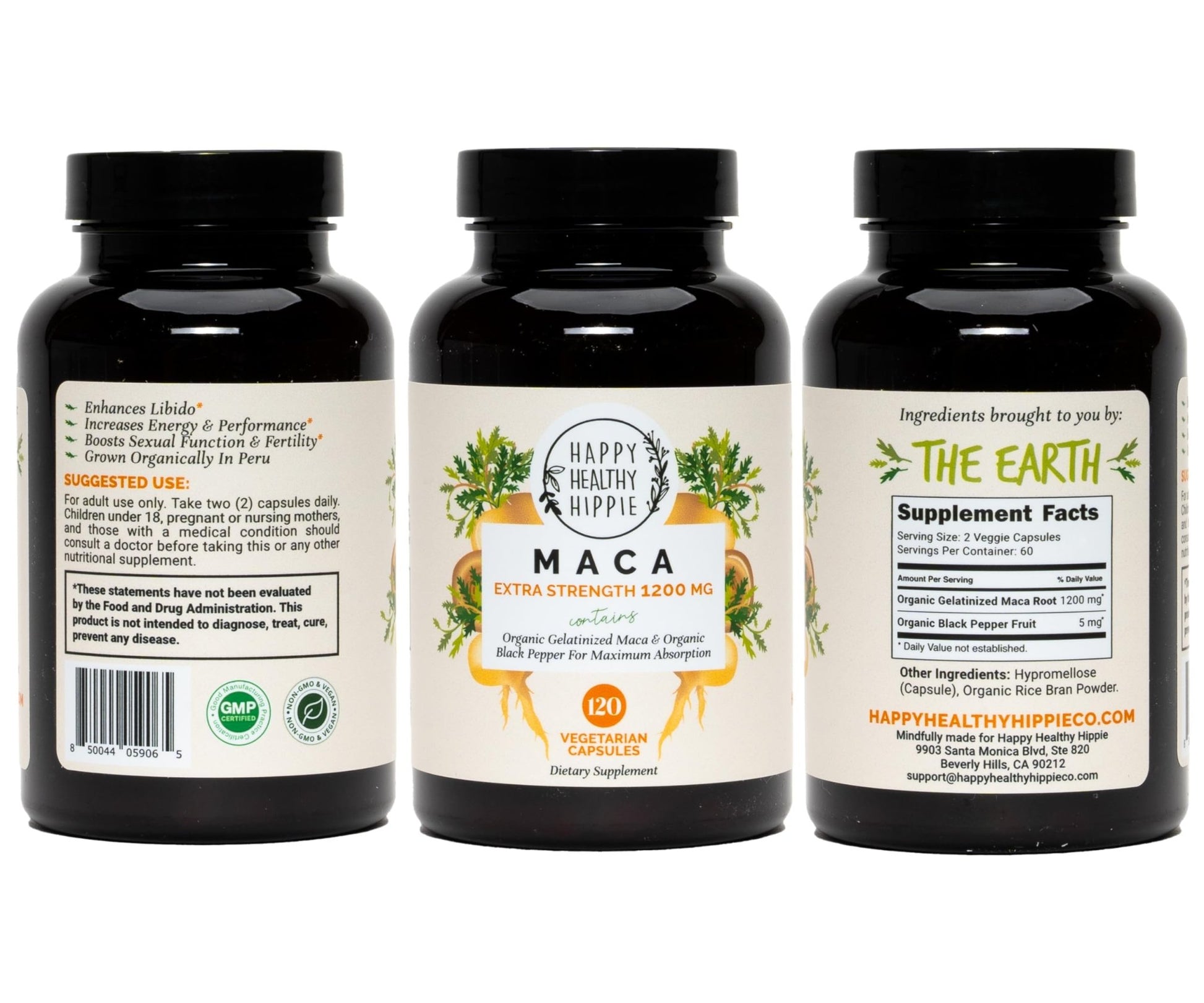 Organic Maca Root Capsules 1200 mg – Libido Booster for Women Fast Acting & Potent | Female Maca Supplement | Energy Pills from Peru | Includes Black Pepper for High Absorption | Vegan, 120 Ct - dailyvitalstore