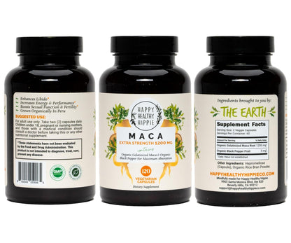 Organic Maca Root Capsules 1200 mg – Libido Booster for Women Fast Acting & Potent | Female Maca Supplement | Energy Pills from Peru | Includes Black Pepper for High Absorption | Vegan, 120 Ct - dailyvitalstore