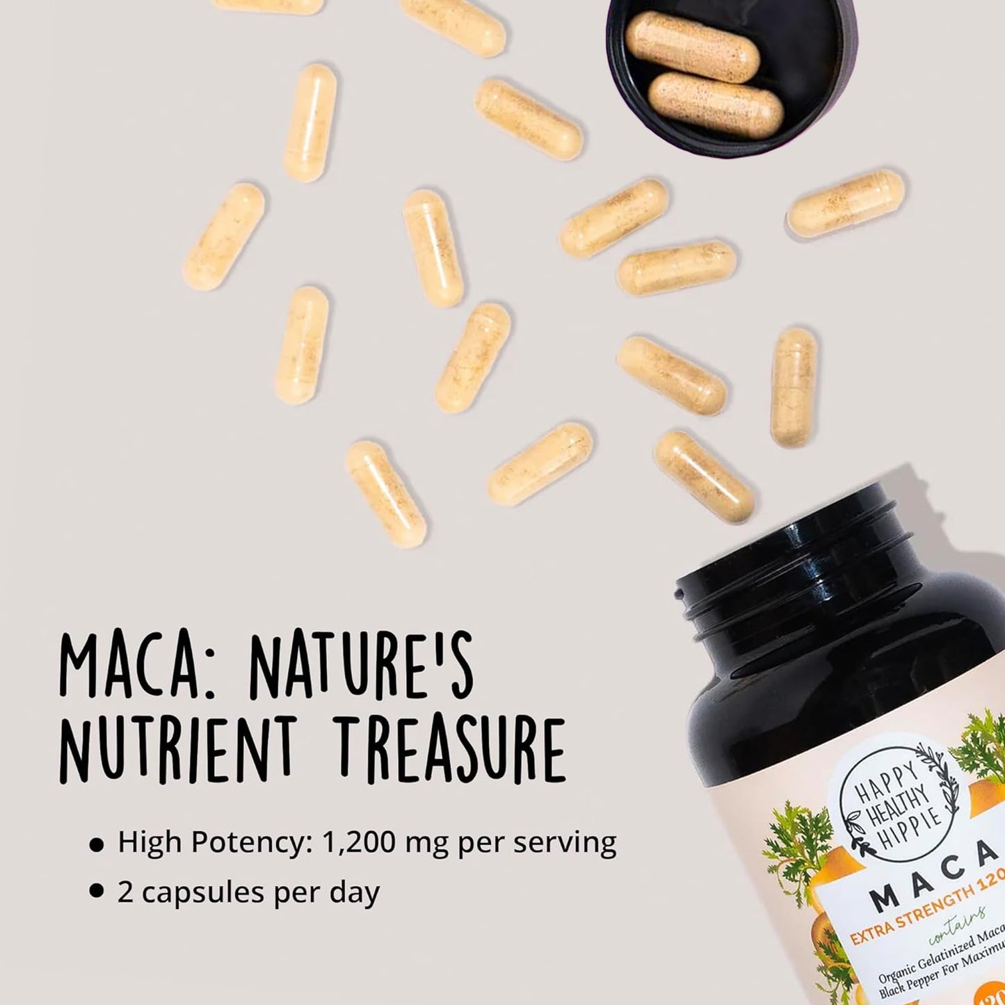 Organic Maca Root Capsules 1200 mg – Libido Booster for Women Fast Acting & Potent | Female Maca Supplement | Energy Pills from Peru | Includes Black Pepper for High Absorption | Vegan, 120 Ct - dailyvitalstore