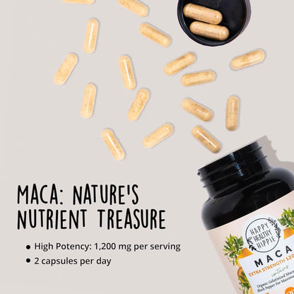 Organic Maca Root Capsules 1200 mg – Libido Booster for Women Fast Acting & Potent | Female Maca Supplement | Energy Pills from Peru | Includes Black Pepper for High Absorption | Vegan, 120 Ct - dailyvitalstore