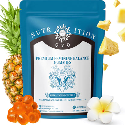 Organic Natural Sourcing Premium Feminine PH Balance Gummies for Women's Health, Immune Support, Hawaiian Pineapple Flavor Gluten-Free, Vegan Premium Feminine Balance Gummies For women-60 Prebiotics - dailyvitalstore