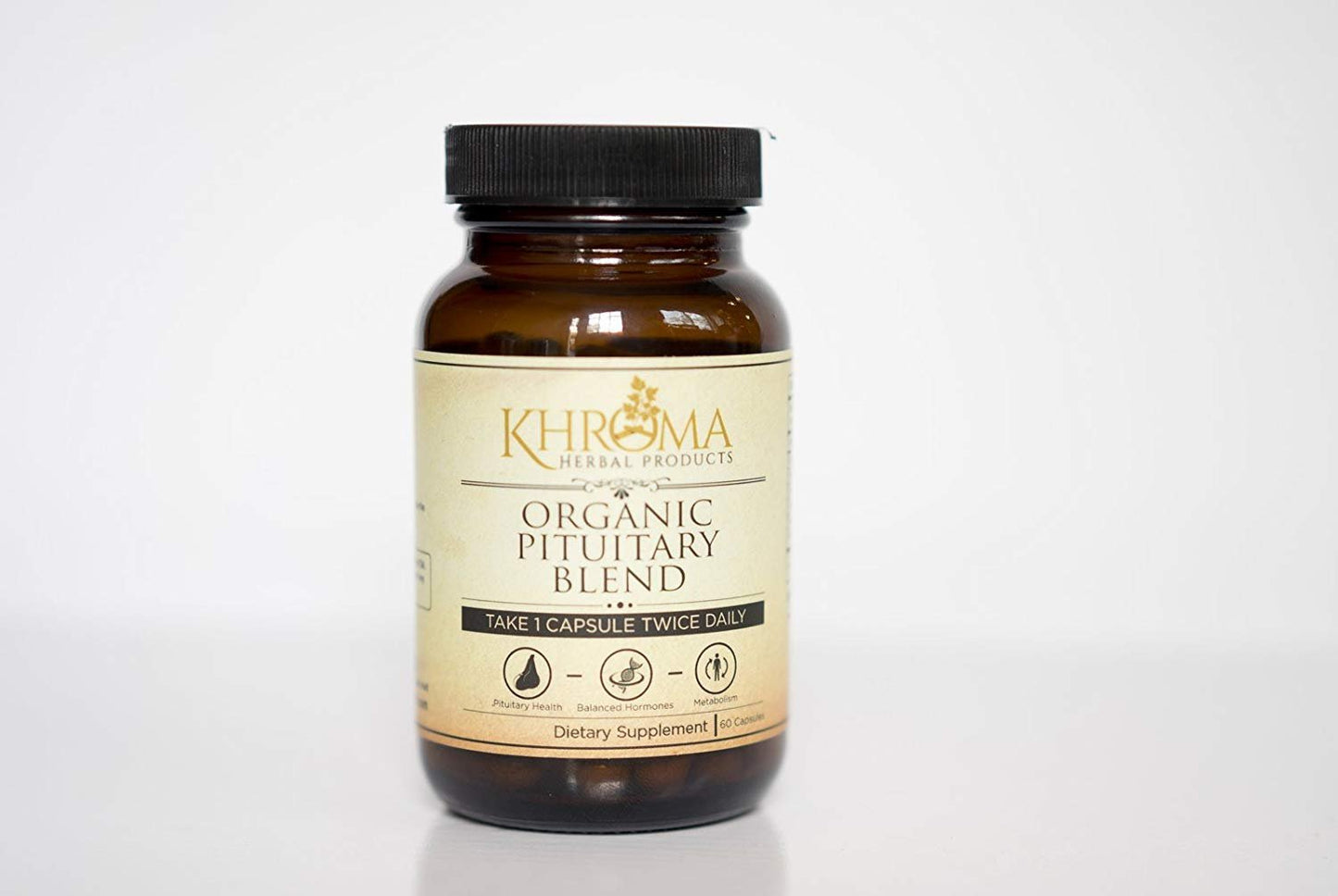 Organic Pituitary Blend - 60 Vegan Capsules in a Glass Bottle - for Maximum Pituitary Support - by Khroma Herbs - dailyvitalstore
