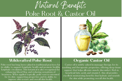 Organic Poke Root & Castor Oil Salve | Vegan Lymphatic Support | Enriched with Essential Oils | Cysts, Boils, Fibroids, Swollen Lymph Nodes, Breast & Joint (1oz, Frankincense) - dailyvitalstore