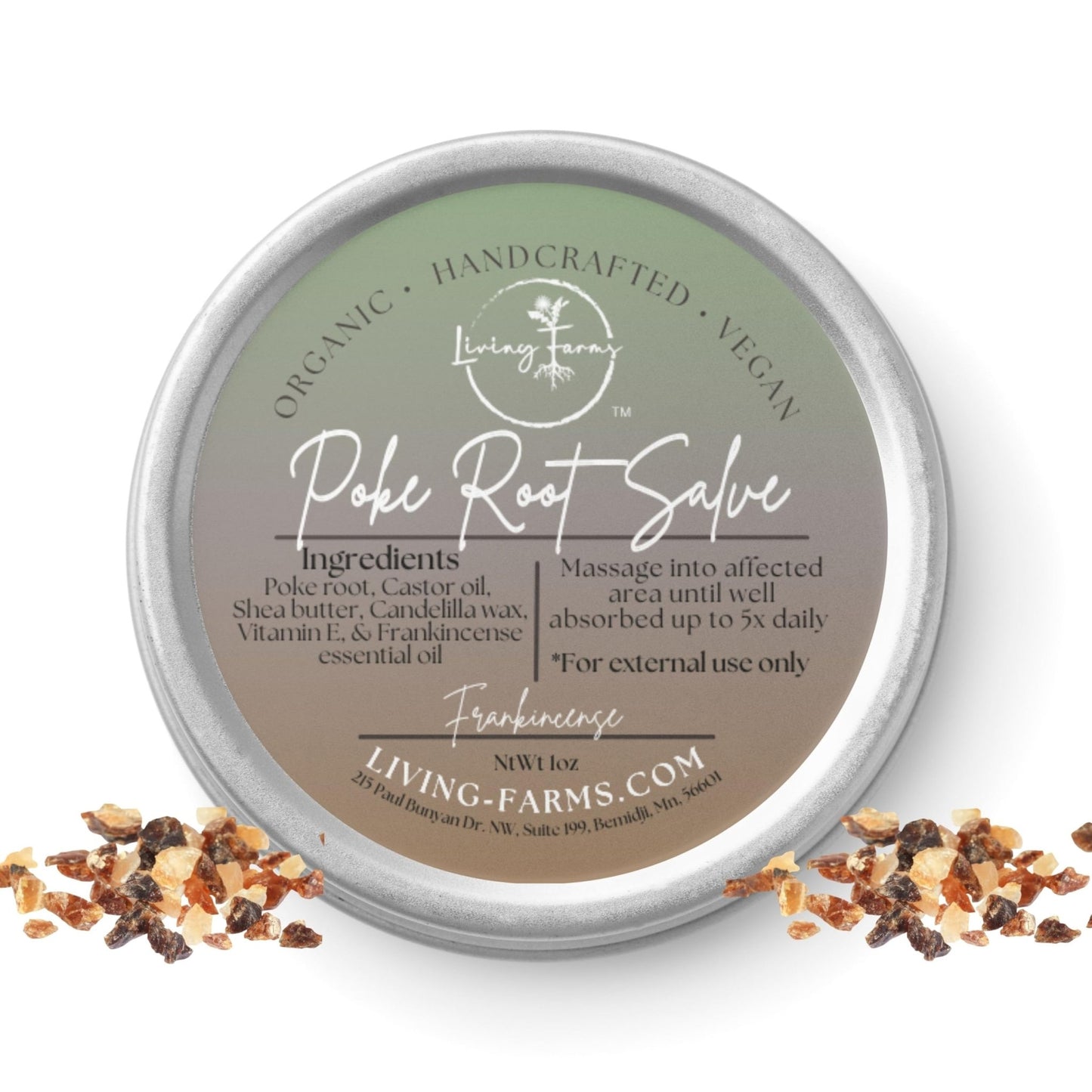 Organic Poke Root & Castor Oil Salve | Vegan Lymphatic Support | Enriched with Essential Oils | Cysts, Boils, Fibroids, Swollen Lymph Nodes, Breast & Joint (1oz, Frankincense) - dailyvitalstore