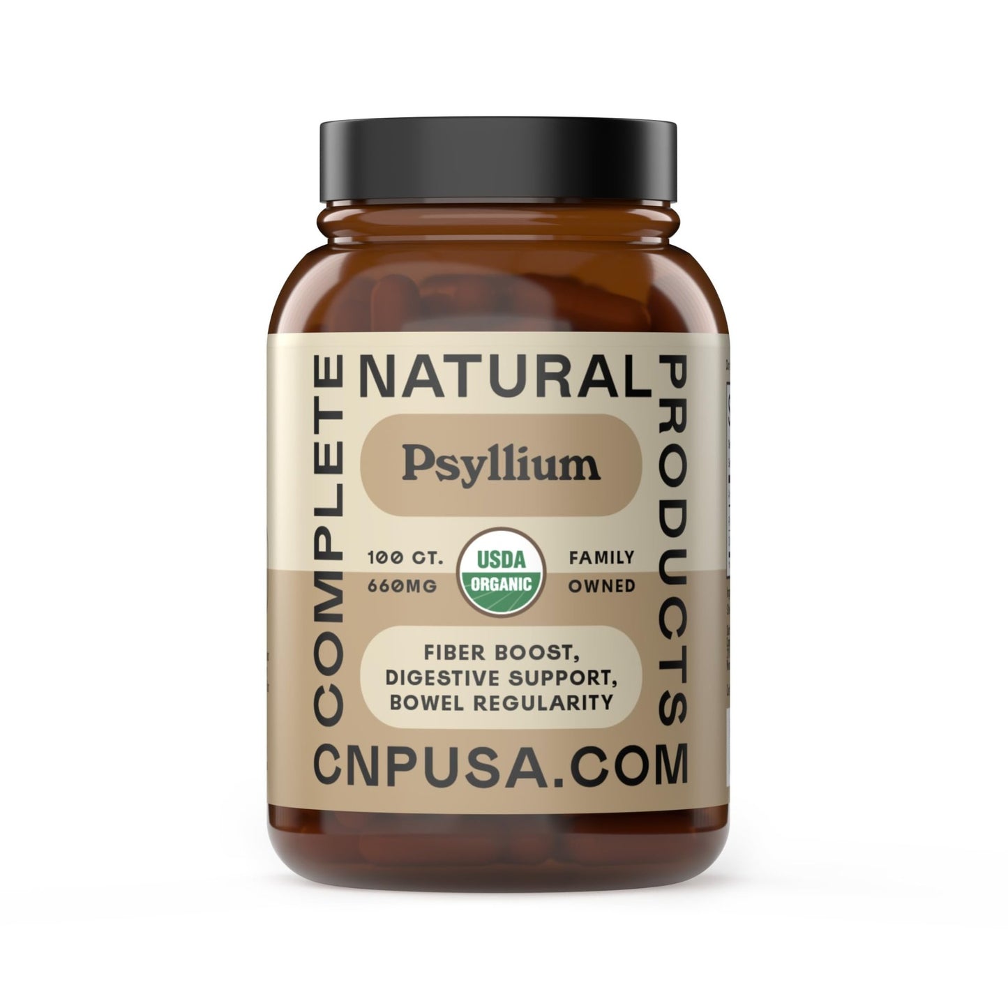 Organic Psyllium Husk Capsules 660mg - Fiber Caps Supplement, Psyllium Capsules for Digestive Regularity, Colon Cleanse Support, Unflavored Whole - dailyvitalstore