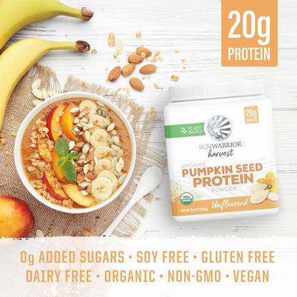 Organic Pumpkin Seed Protein Powder Cold Pressed, Simple Single-Ingredient Superfood Plant-Based, Easy to Digest All 9 Essential Amino Acids Mild Flavor for Smoothies - dailyvitalstore