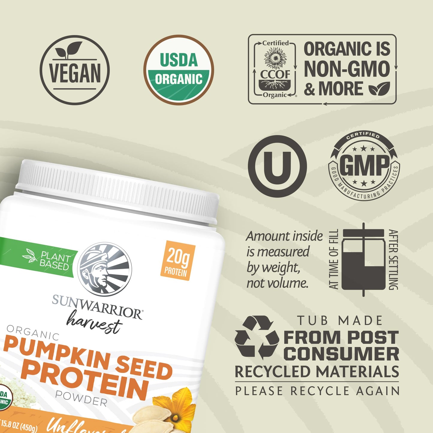 Organic Pumpkin Seed Protein Powder Cold Pressed, Simple Single-Ingredient Superfood Plant-Based, Easy to Digest All 9 Essential Amino Acids Mild Flavor for Smoothies - dailyvitalstore