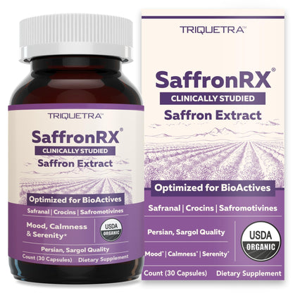 Organic Saffron Extract: Optimized Extract with Safromotivines, Safranal, and Crocins – Clinically Studied | Premium Persian Sargol Quality | Supports Mood, - dailyvitalstore