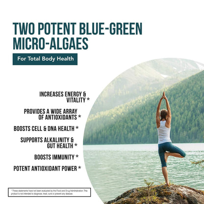 Organic Spirulina & Chlorella Tablets – 4 Organic Certifications, Raw, Non-Irradiated – 50/50 Blue Green Algae Blend – Antioxidant Content Equal to 5 Servings of Vegetables (120 Tablets) - dailyvitalstore