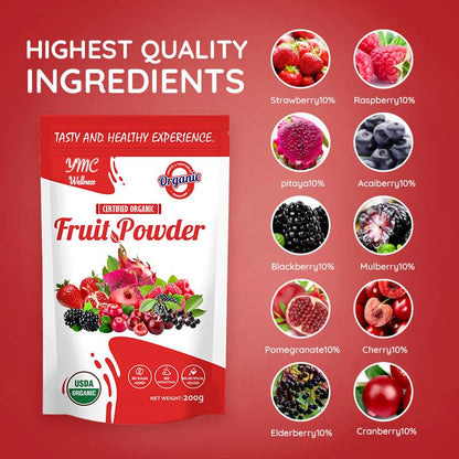 Organic Superfood Fruit Powder Smoothie & Juice mix - Antioxidants Rich Nutrients. Digestive Health, Weight Management, Immune Boosting, Energy boosting, Vitality, Vegan, Non- GMO, Gluten Free, Vegan. - dailyvitalstore