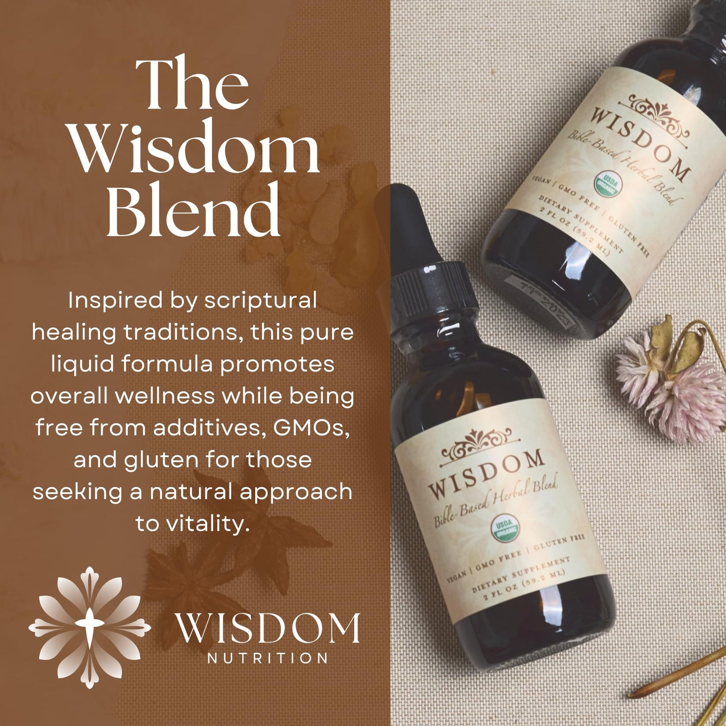 Organic Turmeric, Frankincense and Myrrh – Herbal Supplement Blend for Energy, Detox, Focus, Immunity & Stress – Non-GMO Vegan Tonic with Milk Thistle – Wisdom Bible Based Blend – 2oz Liquid Drops - dailyvitalstore