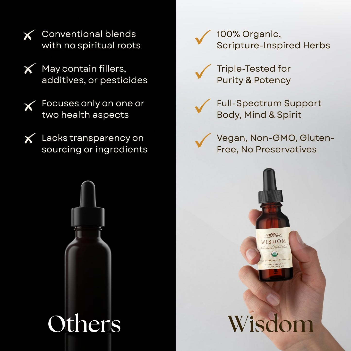 Organic Turmeric, Frankincense and Myrrh – Herbal Supplement Blend for Energy, Detox, Focus, Immunity & Stress – Non-GMO Vegan Tonic with Milk Thistle – Wisdom Bible Based Blend – 2oz Liquid Drops - dailyvitalstore