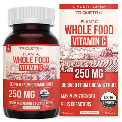 Organic Vitamin C | Whole Food Vitamin C from Fruit Plus Absorption Enhancing Cofactors - Vegan, Enhanced Bioavailability - Immune Support - dailyvitalstore