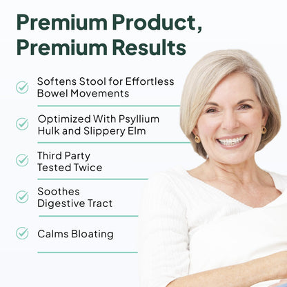 Organics Ocean Better Fiber - Daily Fiber Supplement - Soften Stool for Effortless Bowel Movements - with Psyllium Hulk and Slippery Elm - 90 Capsules - dailyvitalstore