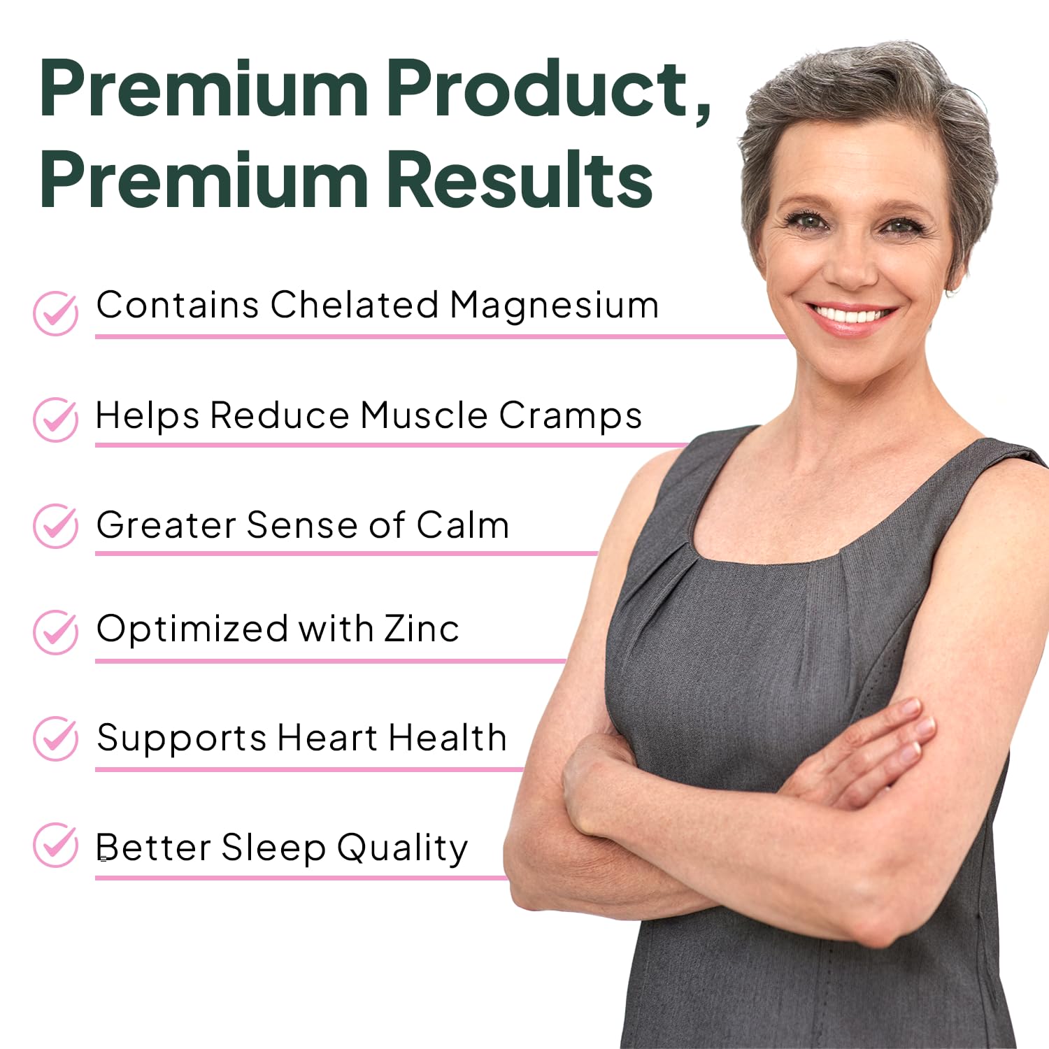 Organics Ocean Pure Magnesium Glycinate with Zinc - Maximum Strength Chelated Magnesium Supplement for Women and Men - dailyvitalstore