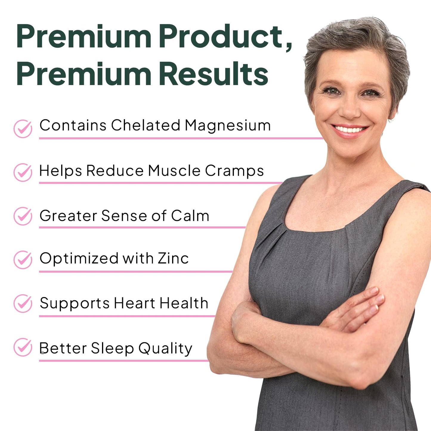 Organics Ocean Pure Magnesium Glycinate with Zinc - Maximum Strength Chelated Magnesium Supplement for Women and Men for Muscle Cramps and Sleep Support - 90 Capsule - dailyvitalstore