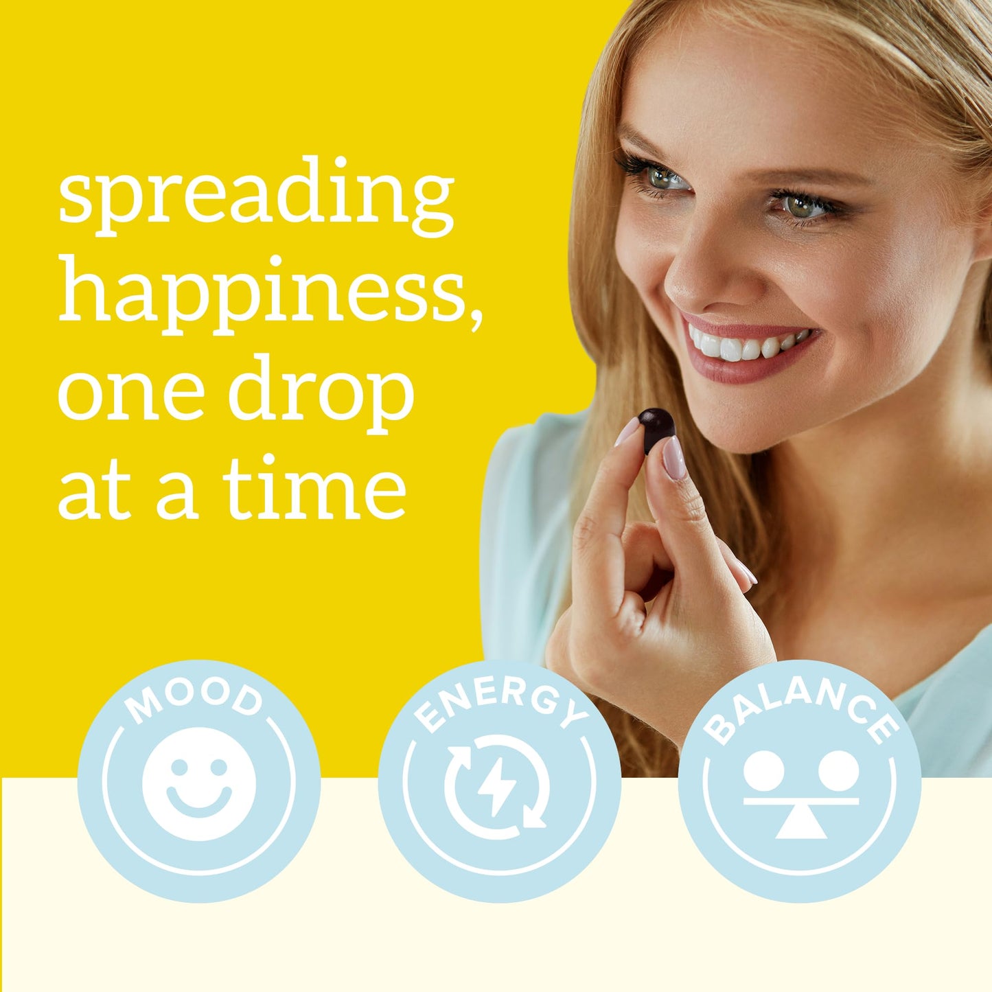 Organifi Happy Drops - Daily Superfood Happy Gummies for Adults - Mood Support Supplement for Balance, Bliss, Energy and Taking the Edge Off - Sweet Lemon Flavor - 60 Gummies - dailyvitalstore