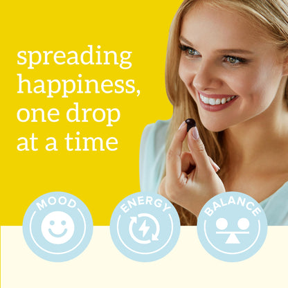 Organifi Happy Drops - Daily Superfood Happy Gummies for Adults - Mood Support Supplement for Balance, Bliss, Energy and Taking the Edge Off - Sweet Lemon Flavor - 60 Gummies - dailyvitalstore