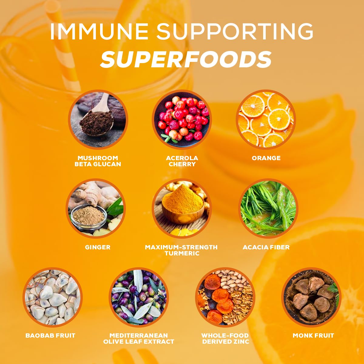 Organifi Immunity - Organic Superfood Immunity Support - 15 Single Serve Packets - Immunity Powder for T Cell Production and Upper Respiratory Health - Mushroom Beta Glucans, Vitamin C, D and Zinc - dailyvitalstore