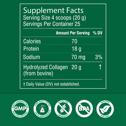 Organika Collagen Powder - for Healthy Hair, Skin, Nails, and Joints. Hydrolyzed Protein Peptides for Better Absorption- Grass-Fed, Non-GMO- Unflavoured- 2.2lbs - dailyvitalstore