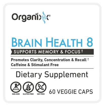 Organixx Ageless Brain Powerful Brain Health Supplement to Support Brain Function, Clarity, Focus, Re-Energize Brain Cells, Helps Promote a Balanced Mood, Gluten Free, Non GMO, 60 Vegetarian Capsules - dailyvitalstore