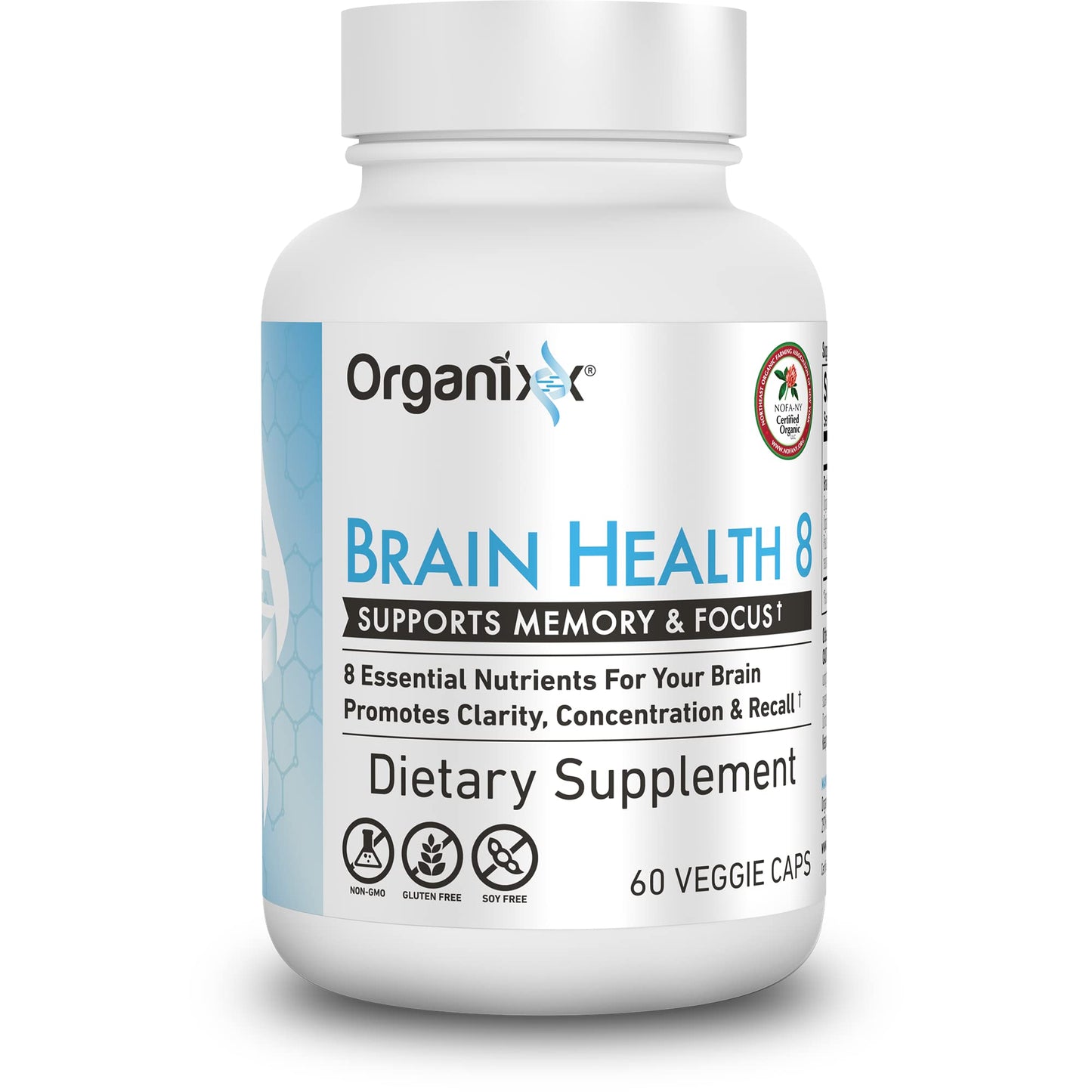 Organixx Ageless Brain Powerful Brain Health Supplement to Support Brain Function, Clarity, Focus, Re-Energize Brain Cells, Helps Promote a Balanced Mood, Gluten Free, Non GMO, 60 Vegetarian Capsules - dailyvitalstore